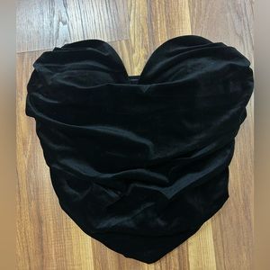 Express body contour velvet crop top